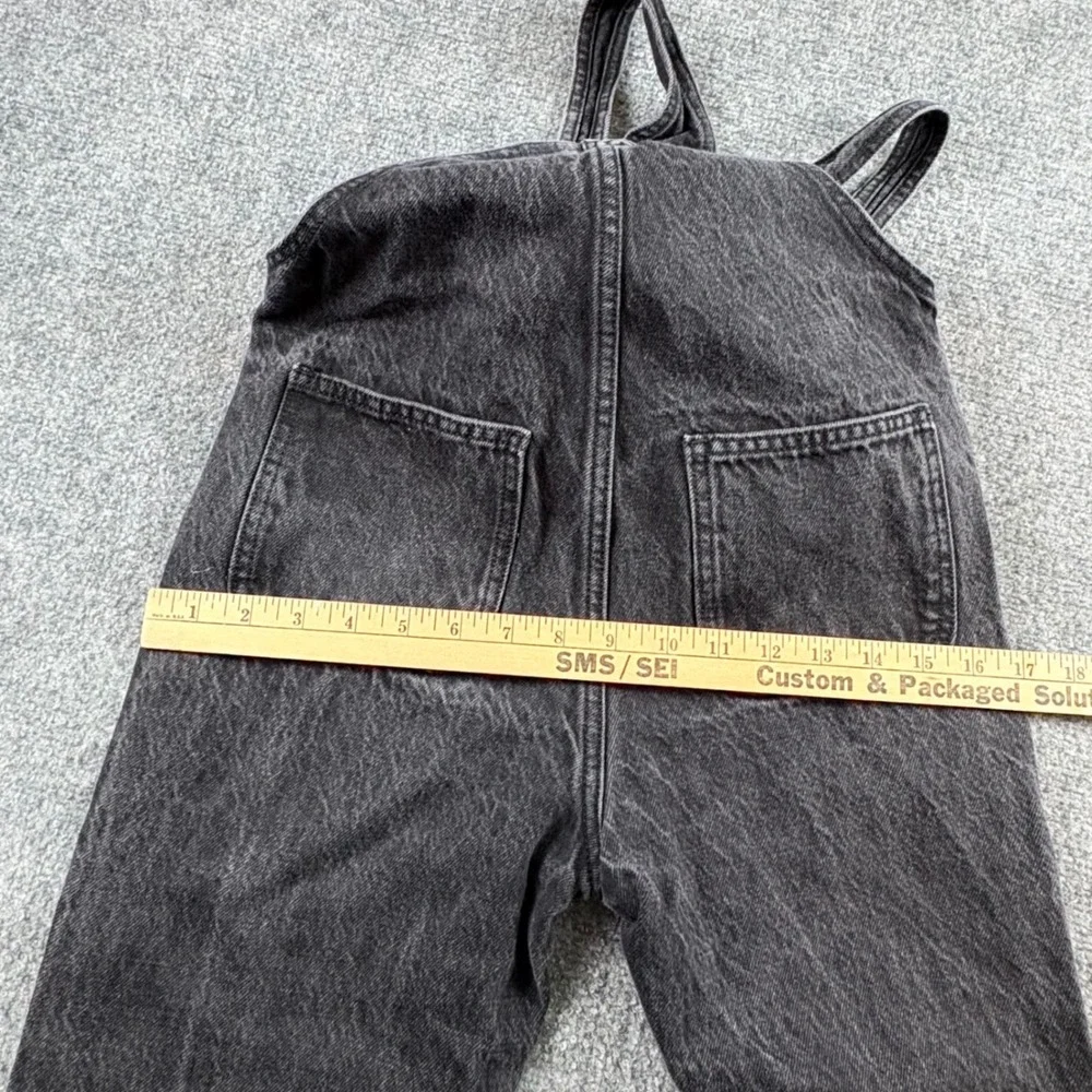 Old Navy Denim Overalls Girls L 10-12 Black Acid Wash Adjustable Grunge Y2K Gorp